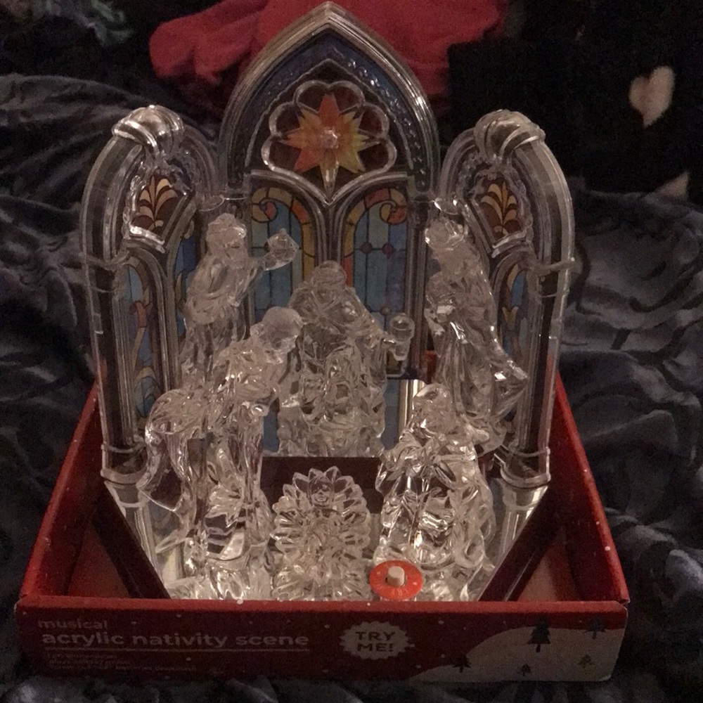 Musical acrylic nativity scene